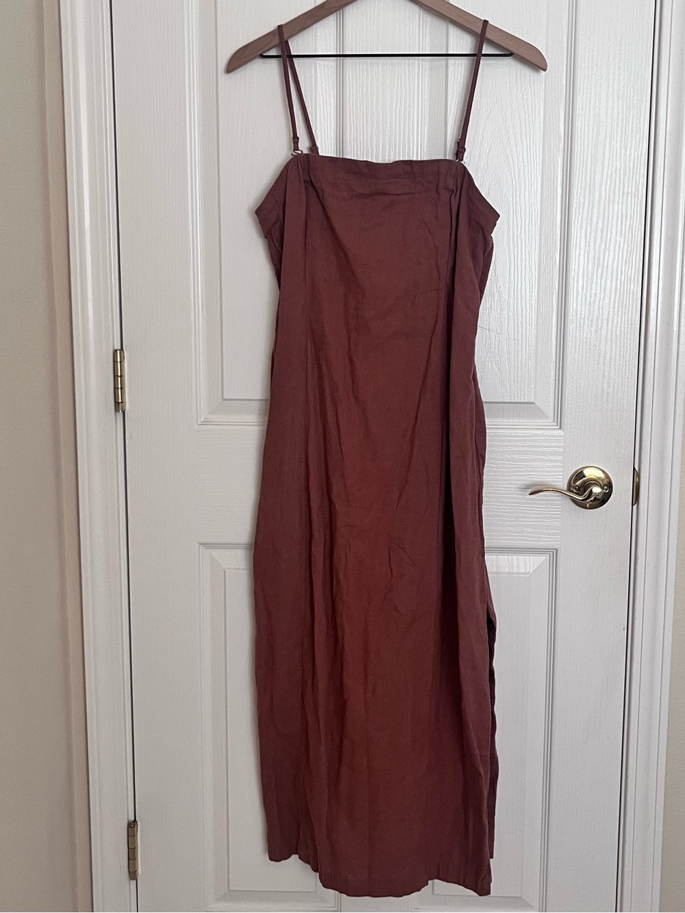 Abercrombie & Fitch Rust Spaghetti Strap Midi Dress